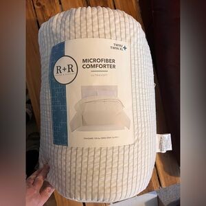 Tan and White Microfiber Comforter